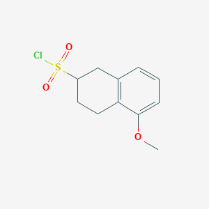 molecular formula C11H13ClO3S B13237293 5-Methoxy-1,2,3,4-tetrahydronaphthalene-2-sulfonyl chloride 