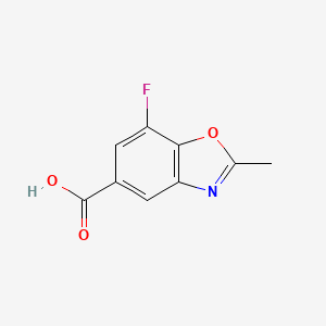 molecular formula C9H6FNO3 B13237345 7-Fluoro-2-methyl-1,3-benzoxazole-5-carboxylic acid 