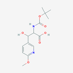 molecular formula C14H20N2O6 B13237346 2-{[(Tert-butoxy)carbonyl]amino}-3-hydroxy-3-(6-methoxypyridin-3-yl)propanoic acid 