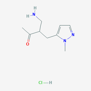 4-Amino-3-[(1-methyl-1H-pyrazol-5-yl)methyl]butan-2-one hydrochloride