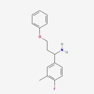 1-(4-Fluoro-3-methylphenyl)-3-phenoxypropan-1-amine