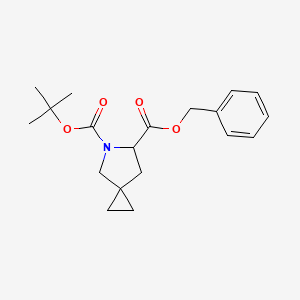 molecular formula C19H25NO4 B13237393 6-Benzyl 5-tert-butyl 5-azaspiro[2.4]heptane-5,6-dicarboxylate 