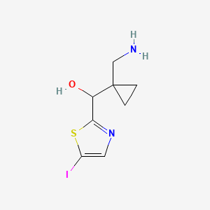 molecular formula C8H11IN2OS B13237395 [1-(Aminomethyl)cyclopropyl](5-iodo-1,3-thiazol-2-yl)methanol 