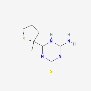 molecular formula C8H12N4S2 B13237406 4-Amino-6-(2-methylthiolan-2-YL)-1,3,5-triazine-2-thiol 