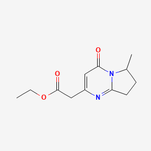 Ethyl 2-{6-methyl-4-oxo-4H,6H,7H,8H-pyrrolo[1,2-a]pyrimidin-2-yl}acetate