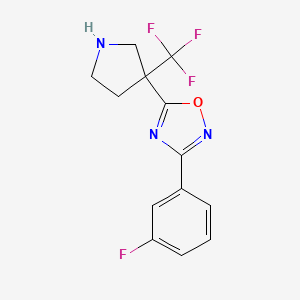 3-(3-Fluorophenyl)-5-[3-(trifluoromethyl)pyrrolidin-3-yl]-1,2,4-oxadiazole