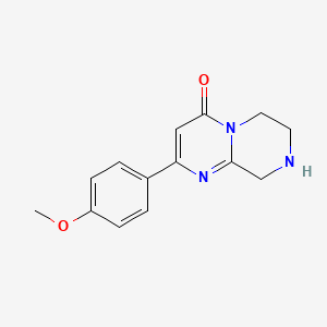 molecular formula C14H15N3O2 B13237474 2-(4-Methoxyphenyl)-4H,6H,7H,8H,9H-pyrimido[1,2-a]piperazin-4-one 