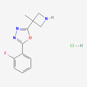 2-(2-Fluorophenyl)-5-(3-methylazetidin-3-yl)-1,3,4-oxadiazole hydrochloride