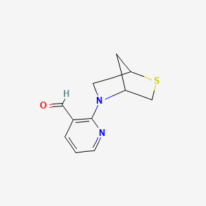 molecular formula C11H12N2OS B13237573 2-{2-Thia-5-azabicyclo[2.2.1]heptan-5-yl}pyridine-3-carbaldehyde 