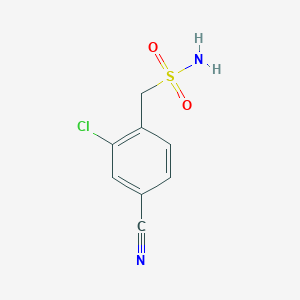 molecular formula C8H7ClN2O2S B13237574 (2-Chloro-4-cyanophenyl)methanesulfonamide 