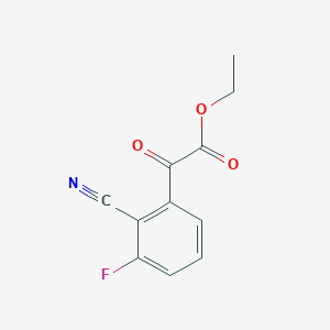 molecular formula C11H8FNO3 B1323758 2-氰基-3-氟苯甲酰甲酸乙酯 CAS No. 951888-13-4