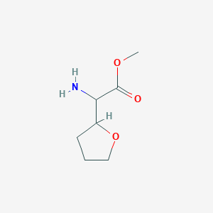 molecular formula C7H13NO3 B13237608 Methyl 2-amino-2-(oxolan-2-yl)acetate 