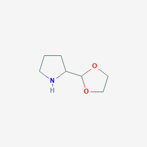 molecular formula C7H13NO2 B13237625 2-(1,3-Dioxolan-2-yl)pyrrolidine 