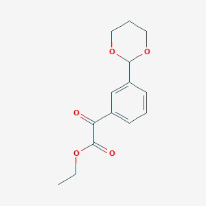 molecular formula C14H16O5 B1323767 3-(1,3-二氧戊环-2-基)苯甲酰甲酸乙酯 CAS No. 951888-31-6