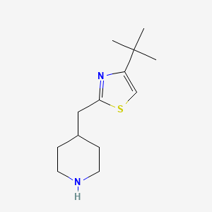 molecular formula C13H22N2S B13237685 4-[(4-tert-Butyl-1,3-thiazol-2-yl)methyl]piperidine 