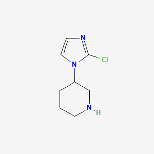 molecular formula C8H12ClN3 B13237704 3-(2-Chloro-1H-imidazol-1-yl)piperidine 