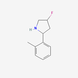 molecular formula C11H14FN B13237749 4-Fluoro-2-(2-methylphenyl)pyrrolidine 