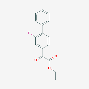 molecular formula C16H13FO3 B1323775 3-氟-4-苯基苯甲酰甲酸乙酯 CAS No. 951888-52-1