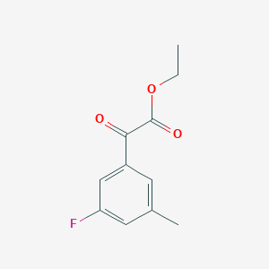 molecular formula C11H11FO3 B1323778 乙酸乙酯-3-氟-5-甲基苯甲酰甲酸酯 CAS No. 951888-58-7
