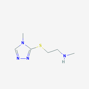 molecular formula C6H12N4S B13237784 Methyl((2-[(4-methyl-4H-1,2,4-triazol-3-YL)sulfanyl]ethyl))amine 