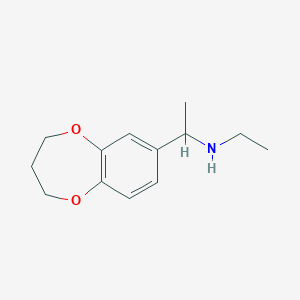 molecular formula C13H19NO2 B13237795 [1-(3,4-dihydro-2H-1,5-benzodioxepin-7-yl)ethyl](ethyl)amine 