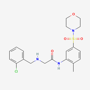 2-{[(2-Chlorophenyl)methyl]amino}-N-[2-methyl-5-(morpholine-4-sulfonyl)phenyl]acetamide