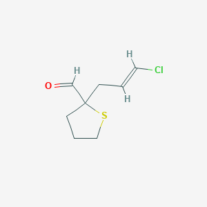 2-(3-Chloroprop-2-en-1-yl)thiolane-2-carbaldehyde