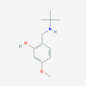 molecular formula C12H19NO2 B13237878 2-[(Tert-butylamino)methyl]-5-methoxyphenol 