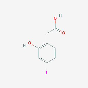 molecular formula C8H7IO3 B13237915 2-(2-Hydroxy-4-iodophenyl)acetic acid 