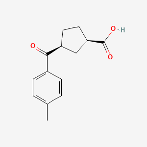 molecular formula C14H16O3 B1323792 顺式-3-(4-甲基苯甲酰)环戊烷-1-羧酸 CAS No. 732252-10-7