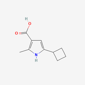 molecular formula C10H13NO2 B13237930 5-Cyclobutyl-2-methyl-1H-pyrrole-3-carboxylic acid 