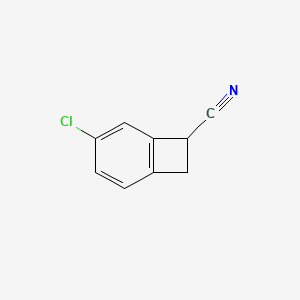 molecular formula C9H6ClN B13237952 5-Chloro-1,2-dihydrocyclobutabenzene-1-carbonitrile 