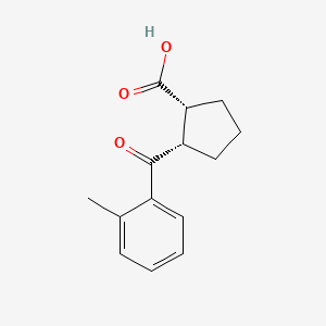 molecular formula C14H16O3 B1323796 顺式-2-(2-甲基苯甲酰)环戊烷-1-羧酸 CAS No. 732253-35-9