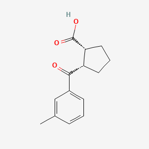 molecular formula C14H16O3 B1323797 顺式-2-(3-甲基苯甲酰)环戊烷-1-羧酸 CAS No. 732253-41-7