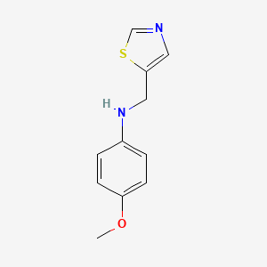 molecular formula C11H12N2OS B13238000 4-methoxy-N-(1,3-thiazol-5-ylmethyl)aniline 