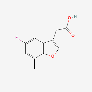 molecular formula C11H9FO3 B13238018 2-(5-Fluoro-7-methyl-1-benzofuran-3-yl)acetic acid 