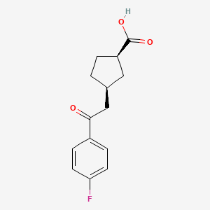 molecular formula C14H15FO3 B1323803 顺式-3-[2-(4-氟苯基)-2-氧代乙基]环戊烷-1-羧酸 CAS No. 733740-38-0