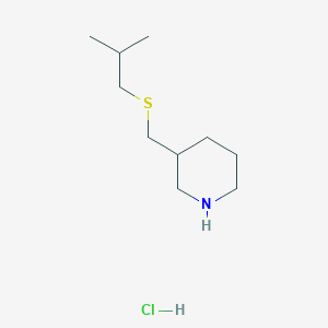 molecular formula C10H22ClNS B13238143 3-{[(2-Methylpropyl)sulfanyl]methyl}piperidine hydrochloride 