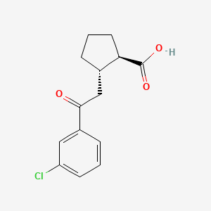 B1323816 trans-2-[2-(3-Chlorophenyl)-2-oxoethyl]cyclopentane-1-carboxylic acid CAS No. 733740-63-1