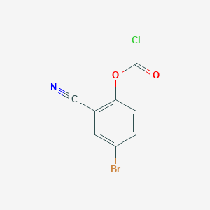 molecular formula C8H3BrClNO2 B13238184 4-Bromo-2-cyanophenyl chloroformate 