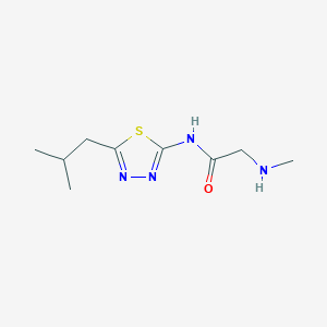 molecular formula C9H16N4OS B13238189 2-(Methylamino)-N-[5-(2-methylpropyl)-1,3,4-thiadiazol-2-yl]acetamide 