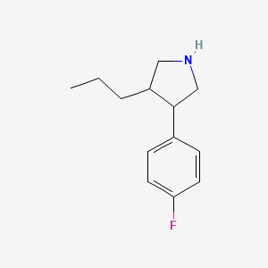 molecular formula C13H18FN B13238207 3-(4-Fluorophenyl)-4-propylpyrrolidine 