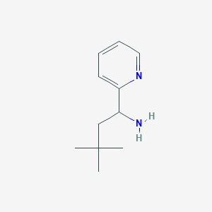 molecular formula C11H18N2 B13238237 3,3-Dimethyl-1-(2-pyridyl)butylamine 