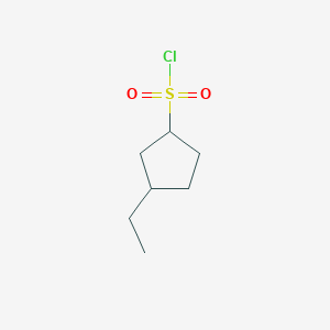 molecular formula C7H13ClO2S B13238260 3-Ethylcyclopentane-1-sulfonyl chloride 