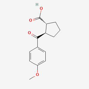 B1323831 trans-2-(4-Methoxybenzoyl)cyclopentane-1-carboxylic acid CAS No. 733740-84-6