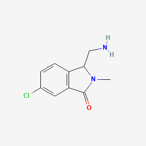 molecular formula C10H11ClN2O B13238385 3-(Aminomethyl)-6-chloro-2-methyl-2,3-dihydro-1H-isoindol-1-one 