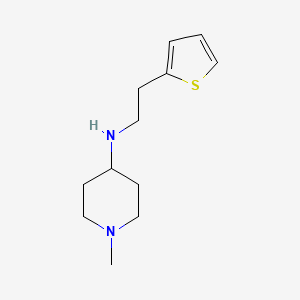 molecular formula C12H20N2S B13238419 1-Methyl-N-[2-(thiophen-2-YL)ethyl]piperidin-4-amine 