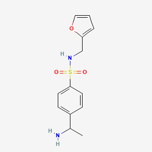 4-(1-Aminoethyl)-N-[(furan-2-yl)methyl]benzene-1-sulfonamide