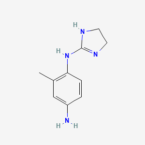 molecular formula C10H14N4 B13238451 1-N-(4,5-Dihydro-1H-imidazol-2-YL)-2-methylbenzene-1,4-diamine 