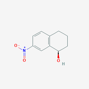 molecular formula C10H11NO3 B13238465 (1R)-7-Nitro-1,2,3,4-tetrahydronaphthalen-1-OL 